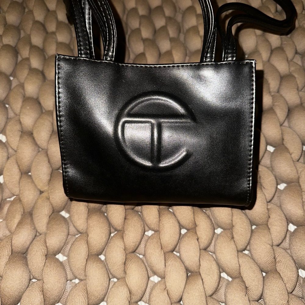 Telfar Black Mini Bag with Embossed Logo